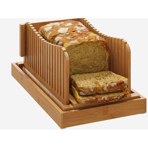 Bread Slicer Bamboo Wood Homemade Bread Guide 3 Slice Thickness Foldable Compact